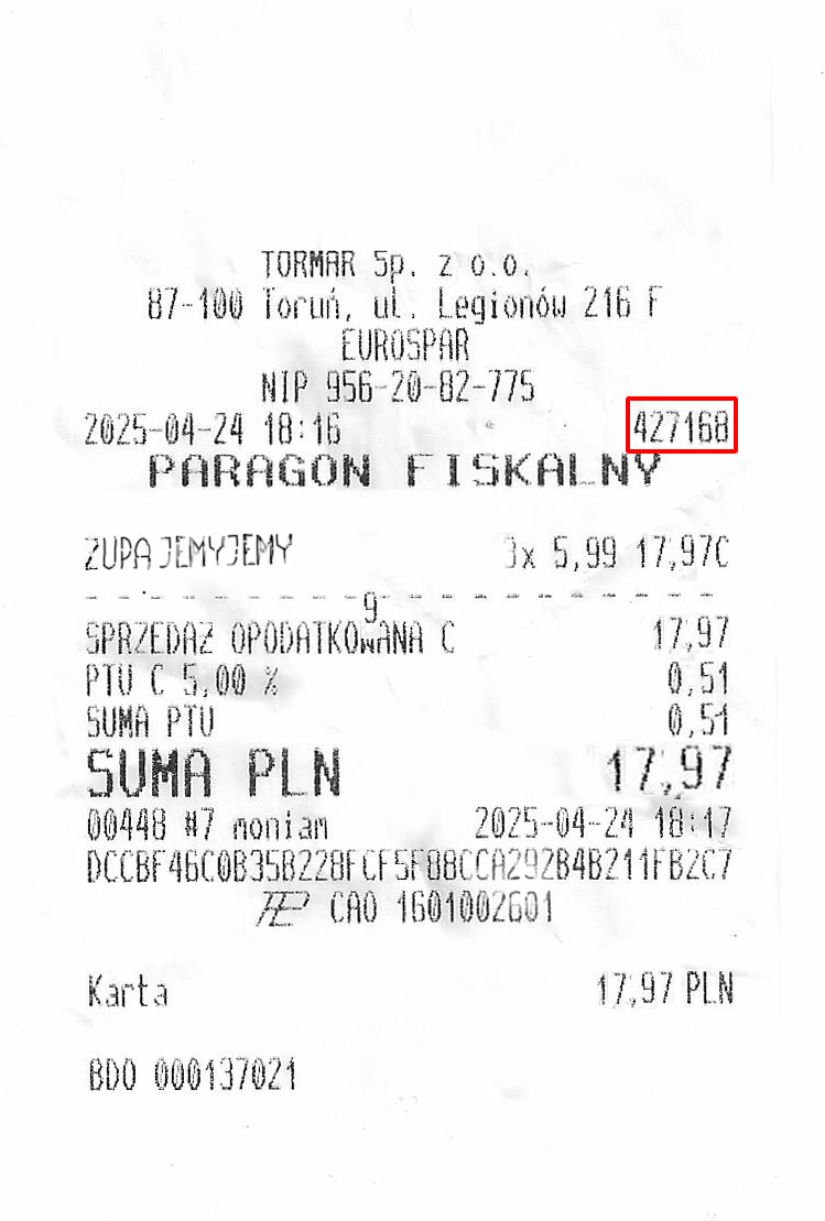 Receipt image